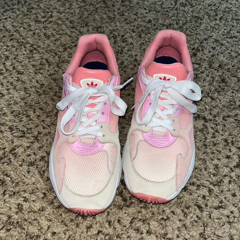 pink adidas falcon sneakers